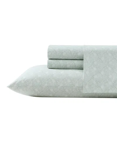 Tommy Bahama Cotton Percale 4 Piece Sheet Set, King In Spring Green Pineapple