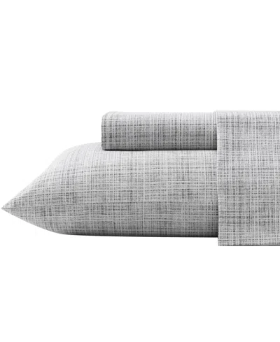 Tommy Bahama Cotton Percale 4 Piece Sheet Set, Queen In Grey Linen