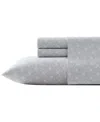 Tommy Bahama Cotton Percale 4 Piece Sheet Set, Queen In Lunar Rock Pineapple