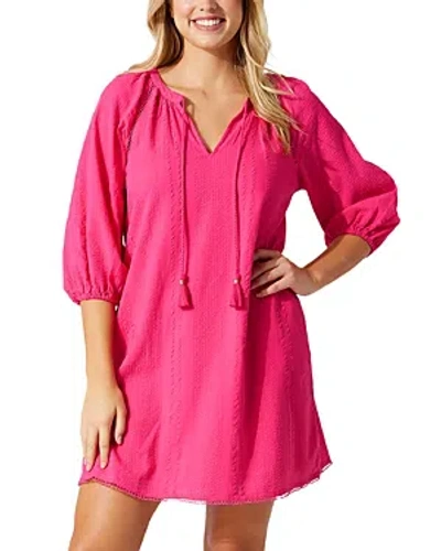 Tommy Bahama Tassel Cotton Seersucker Cover-up Dress In Passion Pink