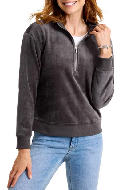 Tommy Bahama Cozy Cord Half Zip Sweatshirt In Brown