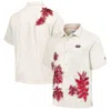 TOMMY BAHAMA TOMMY BAHAMA CREAM SAN FRANCISCO 49ERS HIBISCUS CAMP BUTTON-UP SHIRT