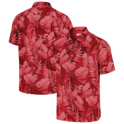 Tommy Bahama Crimson Washington State Cougars Coast Nuevo Fronds Button-up Shirt In Red