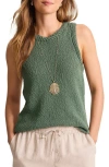 Tommy Bahama Crochet Edge Top In Dark Jade