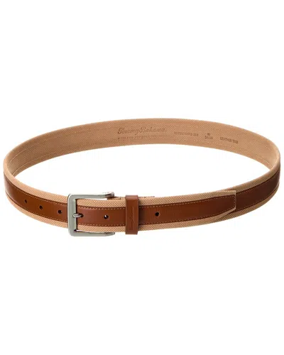 Tommy Bahama Cushion Back Leather Belt In Brown