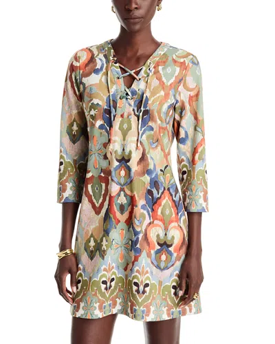 Tommy Bahama Darcy Ikat Hideaway 3/4 Sleeve Dress In Multi