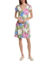 Tommy Bahama Darcy Lush Lotus V Cap Mini Dress In Green