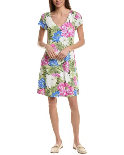 Tommy Bahama Darcy Lush Lotus V Cap Mini Dress In Green