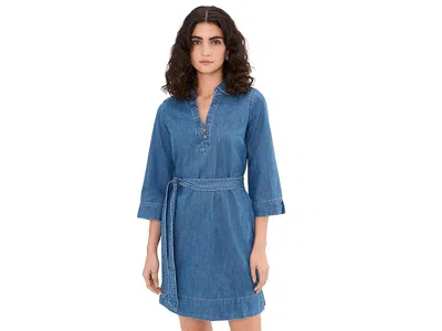 Tommy Bahama Denim 3/4 Sleeve Short Dress In Blue