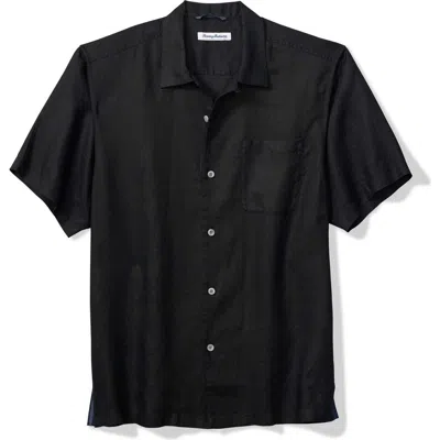 Tommy Bahama Desert Riviera Linen Camp Shirt In Black