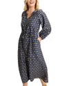 Tommy Bahama Diamond Cay Tie Belt Long Sleeve Stretch Minidress In Blue