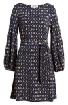 Tommy Bahama Diamond Cay Tie Belt Long Sleeve Stretch Minidress In Coastline