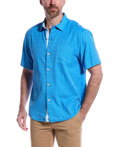 Tommy Bahama Diamond Point Silk Shirt In Blue