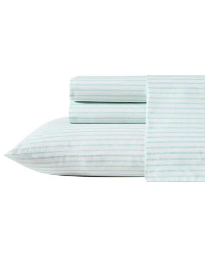 TOMMY BAHAMA DISCONTINUED TOMMY BAHAMA 200 THREAD COUNT COOL BEACH STRIPE COTTON PERCALE SHEET SET