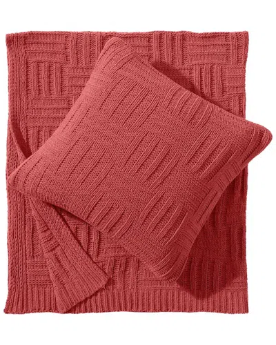 Tommy Bahama Discontinued  Chain Basket Knit Decorative Pillow In Pink
