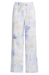 Tommy Bahama Dolce Easy Bay Floral Linen Drawstring Pants In White