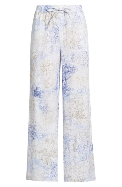 Tommy Bahama Dolce Easy Bay Floral Linen Drawstring Pants In White