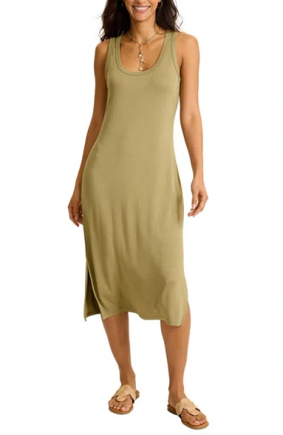 Tommy Bahama Drapey Ponte Midi Dress In Green