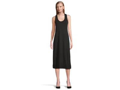 Tommy Bahama Drapey Ponte Sleeveless Midi Dress In Black