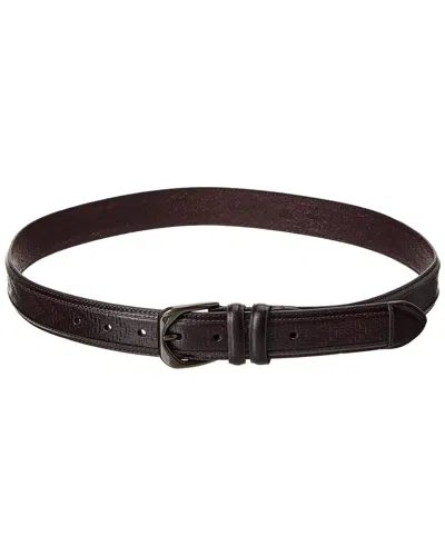 Tommy Bahama Embossing Inlay Leather Belt In Brown