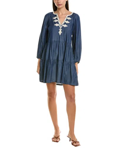 Tommy Bahama Embroidered Mini Dress In Blue