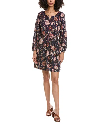Tommy Bahama Exquisite Bloom Linen-blend Shirtdress In Black