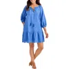 Tommy Bahama Eyelet Cove Embroidered Organic Cotton Cover-up Dress In Paradiso Blue