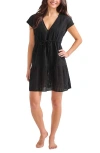 Tommy Bahama Eyelet Cove Organic Cotton Cover-up Dress In Black