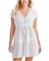 Tommy Bahama Eyelet Cove V Neck Swim Cover-up Dress In White
