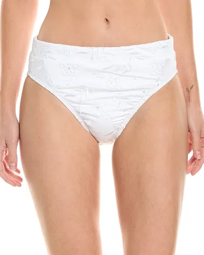 Tommy Bahama Eyelet Hideaway High-waist Bikini Bottom In White
