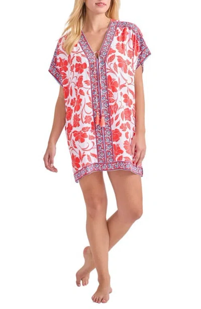 Tommy Bahama Fiori Border Print Cover-up Tunic In White