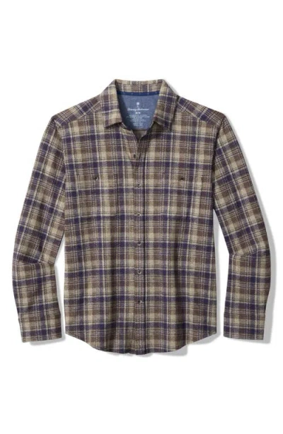 Tommy Bahama Fireside Tahoe Plaid Flannel Button-up Shirt In Gray