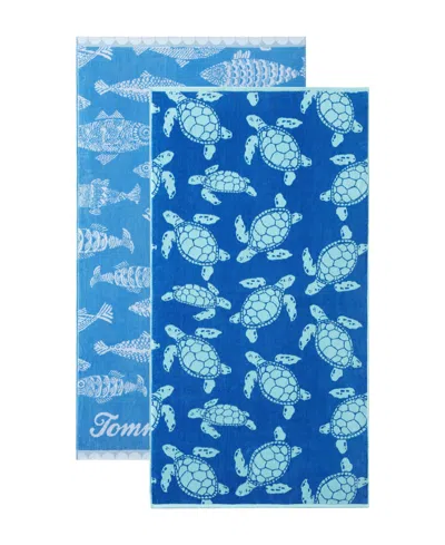 Tommy Bahama Fish Printed Cotton 2-pc. Beach Towel Set, 72" X 36"