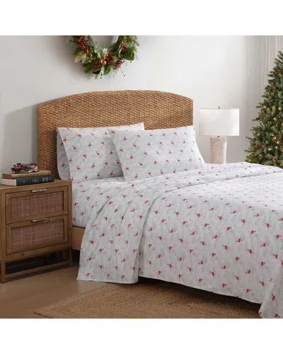 TOMMY BAHAMA TOMMY BAHAMA FLAMINGO SANTA 100% COTTON PERCALE SHEET SET