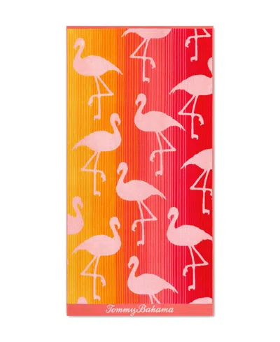 Tommy Bahama Flamingo Sunrise Yarn Dyed Beach Towel, 36" X 68" In Multi