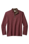 Tommy Bahama Flipview Reversible Half Zip Pullover In Burgundy