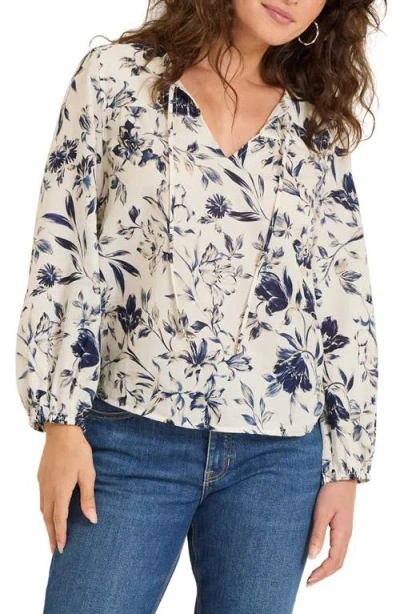 Tommy Bahama Flora Flourish Split Neck Top In Multi