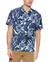 Tommy Bahama Floral Lush Silk Camp Shirt In Blue