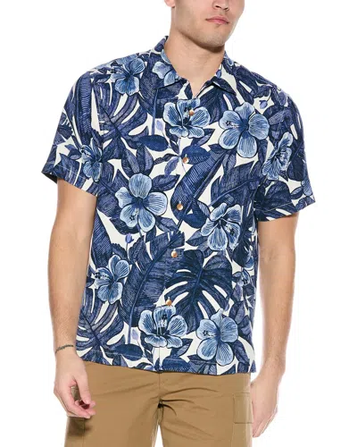 Tommy Bahama Floral Lush Silk Camp Shirt In Blue