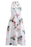Tommy Bahama Florentina Flourish Halter Midi Dress In White