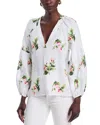 Tommy Bahama Florentina Flourish Linen Top In White