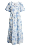 Tommy Bahama Fortuna Fronds Cotton Midi Dress In Vanilla Ice