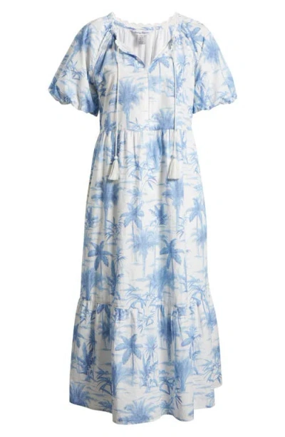 Tommy Bahama Fortuna Fronds Cotton Midi Dress In Vanilla Ice