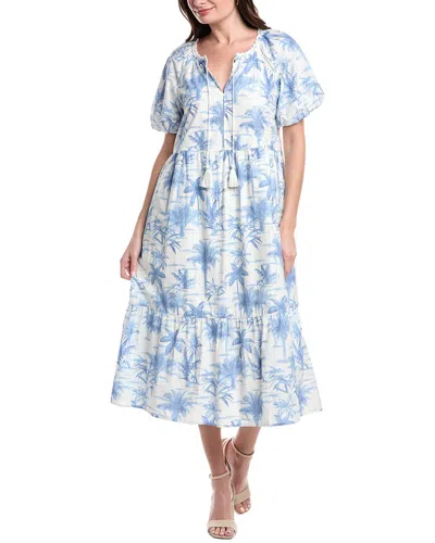 Tommy Bahama Fortuna Fronds Midi Dress In White