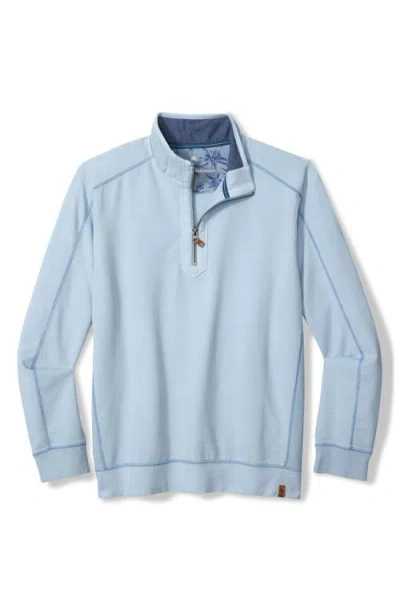 Tommy Bahama French Terry Half Zip Pullover In Blue