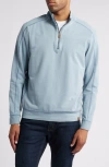Tommy Bahama French Terry Half Zip Pullover In Norse Blue