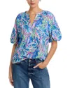 Tommy Bahama Frond Grove Puffed Sleeve Top In Multi