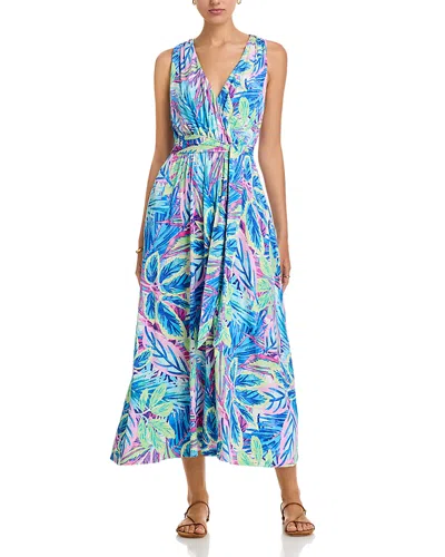 Tommy Bahama Frond Grove Sleeveless Maxi Dress In Blue