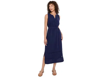 Tommy Bahama Gauze Sleeveless Midi Dress Women's Dress Coastline: Md (us 8-10) In Blue