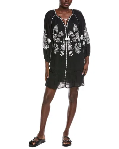 Tommy Bahama Gauze Tunic Linen Cover-up Dress In Black